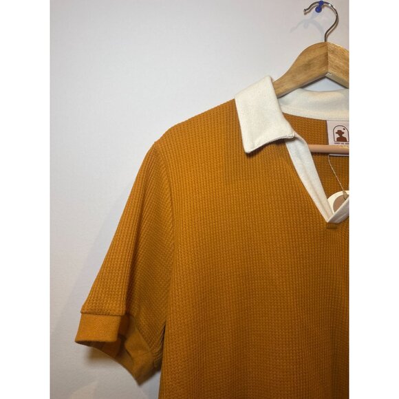 NWT Dandy Del Mar The Cannes Waffle Knit Shirt Burnt Sienna Size Large - Picture 8 of 10